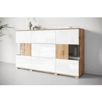 OTTO home Sideboard Kenia (1 St), Sideboard mit 3 Schubladen, 6 Fächern, Glastüren, Breite 150 cm