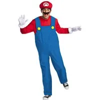 Disguise Kostüm Mario Deluxe Kostüm Super Mario Videospiel rot-blau
