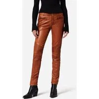 RICANO Lederhose Donna Lederhose mit Biker-Elementen als Low Waist
