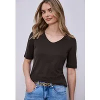 STREET ONE Kurzarmshirt Style Palmira mit tiefem Rundhalsausschnitt