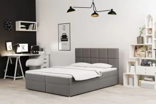 Boxspringbett Schlafzimmerbett FRASCO 160x200cm in Stoff Jasmine Taupe