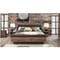 FORTE Bett Jacky, Belastbarkeit 250 kg, Stauraum (Liegefläche 180x200cm), Polsterkopfteil und integrierte Bettbank aus FSC-Holzwerkstoff
