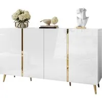 Lookway Kommode ONYX 4D mit goldenen Beinen, Breite: 158 cm, Höhe: 88 cm, Tiefe: 41 cm
