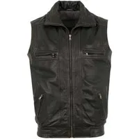 Maddox Lederweste Andi Maddox - Herren Lederweste Lammnappa schwarz-beige