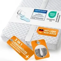 Matratzenkeil Set Liebesbrücke für Matratzen + Matratzenkeil bis 240 cm Gesamtbreite Blumtal, wasserdichter Matratzenverbinder mit Spanngurten 90 cm Länge