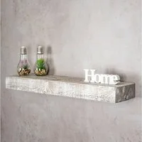 Levandeo® Wandregal, levandeo Wandregal Holz Massiv 80x20cm Shabby Chic Wandboard Regal