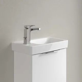Villeroy und Boch Architectura Handwaschbecken 43854801 48x27,5cm, Becken rechts, 1 Hahnloch, mit Überlauf, weiß