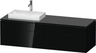 Duravit L-Cube Konsolenwaschtischunterbau wandhängend Schwarz Hochglanz 1620x550x482 mm - LC4871L404 LC4871L40400000