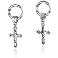 Firetti Paar Creolen Schmuck Geschenk Kreuz, Einhänger abnehmbar