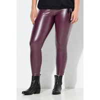 Ulla Popken Leggings Leggings Lederoptik schmales Bein Elastikbund