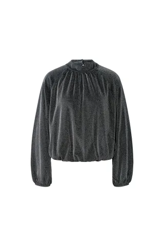Oui - Bluse silver black - Gr. - 38