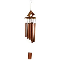 relaxdays Windspiel Bambus Windspiel "Spitzdach"