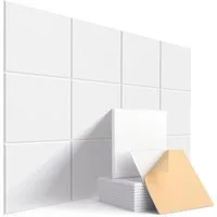 TUWENA Akustikplatte 12 Stück Akustikplatten Selbstklebend,Schallschutz Wand,Schallabsorber, Hoher Dichte Schallschutzplatten für Tonstudio, Wohnzimmer, 30x30cm