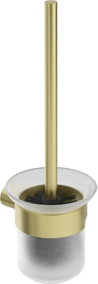 Neuesbad WC-Bürste mit Behälter, zur Wandmontage, Gold gebürstet NB1DEADRR7111