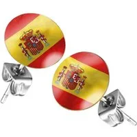 Taffstyle Paar Ohrstecker WM Flaggen Ohrringe Länderflagge Chirurgenstahl Fan Schmuck Rund (Fußball Fan Ohrringe mit Länderflagge für Public Viewing und Sportevents), Weltmeisterschaft 2026
