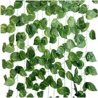 Kunstgirlande 12/24 Stück Künstliche Ranke Pflanzen, Grüne Blätter DIY-Dekoration, Ribelli, für Hintergrund, Hochzeit, Wanddeko, Tischdeko, Garten Party
