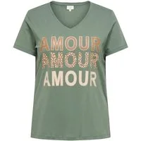 ONLY CARMAKOMA T-Shirt CARMAE LIFE S/S V-NECK REG TEE JRS