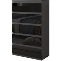 HTI-Living Kommode Kommode Kenji 5 Schubladen Hochglanz (Stück, 1 St., 1 Kommode), Sideboard