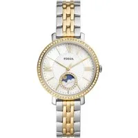 Fossil Quarzuhr JACQUELINE MOONPHASE ES5166, Armbanduhr, Damenuhr, Mondphase, Perlmutt-Zifferblatt,Edelstahlarmband