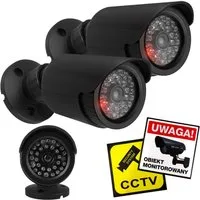 Maclean Überwachungskamera Attrappe IR1800 IR-Kameraattrappe mit blinkender LED-Leuchte (2-tlg., Attrappe einer Röhrenkamera)