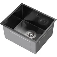 ML-DESIGN Küchenspüle Spülbecken aus Edelstahl, mit Ab- und Überlaufgarnitur & Siphon, 40/34 cm, Anthrazit Einzelbecken Waschbecken Küche Spüle Edelstahlspüle