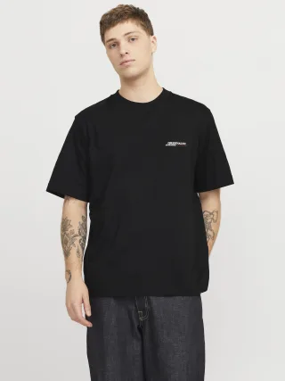 JACK&JONES - JORISLINGTON TYPE TEE SS CREW NECK SN black - Gr. - L
