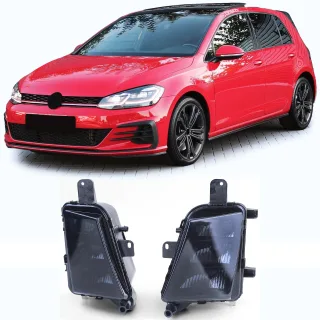 LED Nebelscheinwerfer Schwarz Rechts + Links für VW Golf 7 VII 2013-2020 mit GTI Stoßstange