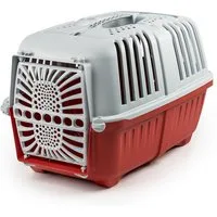 lionto Tiertransportbox für kleine Hunde & Katzen bis 15 kg, optimale Belüftung & Komfort