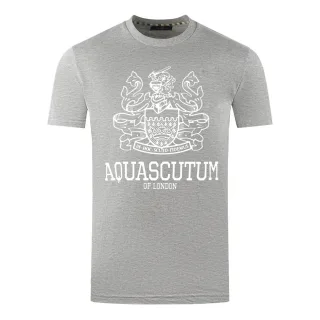 Aquascutum Large Bold London Aldis Marke Logo Grau T-Shirt