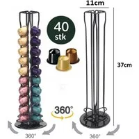 Cheffinger Kapselhalter Kaffeekapsel Ständer drehbar für 40 Kapseln kompitabel mit Nespresso