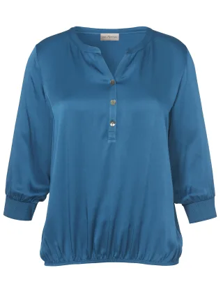 Via Appia - Bluse V-Ausschnitt 3/4 Arm petrol - Gr. - 40