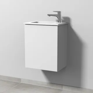 Sanipa 3way Waschtischunterbau zu Duravit ME by Starck Waschtisch mit 1 Tür, Weiß-Soft SM72043