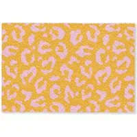 MuchoWow Fußmatte Pantherprint - Orange - Rosa - Tierprint, Rechteckig, innen Schmutzfangmatte, Tür, Schmutzfänger Flur, Teppich 60x40 cm