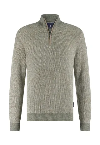 State of Art - Pullover mit Nylondetails grün - Gr. - 3XL