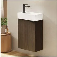 EMKE Waschtisch Waschtisch mit Unterschrank 41,7 cm klein Badmöbel für bad und wc (2-St), Waschtischunterschrank mit Waschbecken, hängend Wandmontage