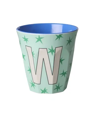 Rice Melamin Becher Buchstabe W/Stars/Hellgrün 250ml