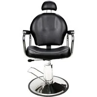 Barberpub Stuhl Barberpub hydraulischer Friseurstuhl Friseursessel 3022BK, Salon SPA Kunstleder Schwarz