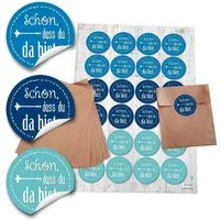 Logbuch-Verlag Aufkleber 24 kleine braune MINI Papier-Tüten Geschenkbeutel (6,3 x 9,3 cm) und