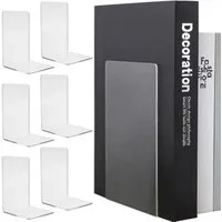 ISO TRADE Buchstütze Buchstütze 6er Set (Bücherhalter Organisator Regal, 6 St., Glasklares Acryl möbelschonend), Buchstütze aus Acryl