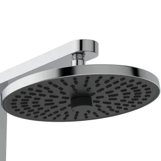 Ideal Standard Duschsystem CeraflowAlu+ mit Brausearm. 2 Ablagen, 2-fach-Handbrause und 2F-Kopfbraus BD584AA