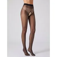 Elegant Love Ouvert Strumpfhose Sexy halterlose Strapsstrümpfe – Mesh Stocking mit offenem Schritt Modisches Dessous mit besonderen Details, XS–L