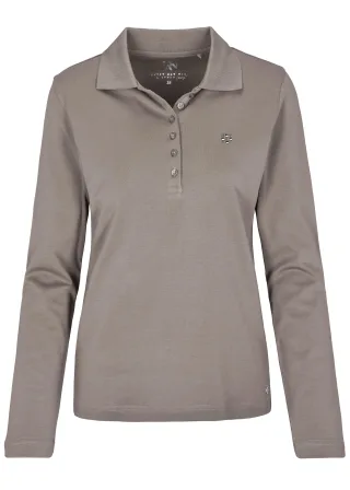 CLARINA - NOS Poloshirt, 1/1 Arm, uni 706 taupe - Gr. - 36