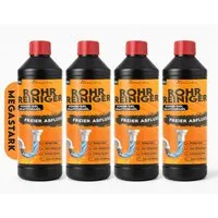 hausleben Abflussreiniger EXTRA STARK-Rohrreiniger Power-Gel gegen Haare Rohrreiniger (4-St. 1x1000ml Fett & Verstopfungen für Küche, Bad, Dusche und Abflussfrei)
