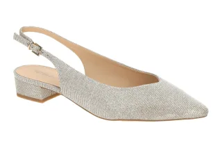 Peter Kaiser Sling Pumps 9-79442 Grau Sand Beige Schimmer Blockabsatz 2.5cm