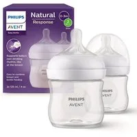 Philips AVENT Babyflasche Natural Response Babyflasche, 2er-Pack, langsame Durchflussrate