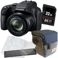Panasonic DC-FZ82D schwarz Digitalkamera Set Angebot Systemkamera (inkl. Tasche,Karte,Mikrofasertuch,Displayfolie)