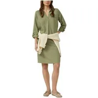 s.Oliver Hemdblusenkleid luftiger Leinenmix, V-Ausschnitt, bequeme Passform