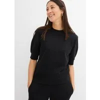 bonprix T-Shirt Oversize-Passform, dezente Puffärmel, Halbarm, aus reiner Baumwolle