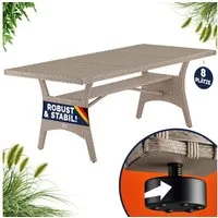 Casaria Gartentisch (1-St), Wetterfest 190x90x75cm WPC Tischplatte Polyrattan inkl. Ablage