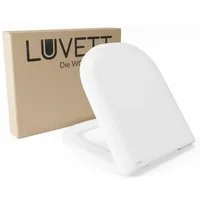 LUVETT WC-Sitz D900 D-Form Modern Absenkautomatik sanitär Antibakteriell, Softclose (1-St., Inklusive 3 Befestigungsmöglichkeiten), mit Original SoftClose® Absenkautomatik, Duroplast, Abnehmbar